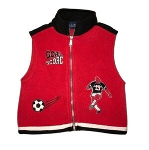 Kids Headquarters size 2T red vest with soccer ball